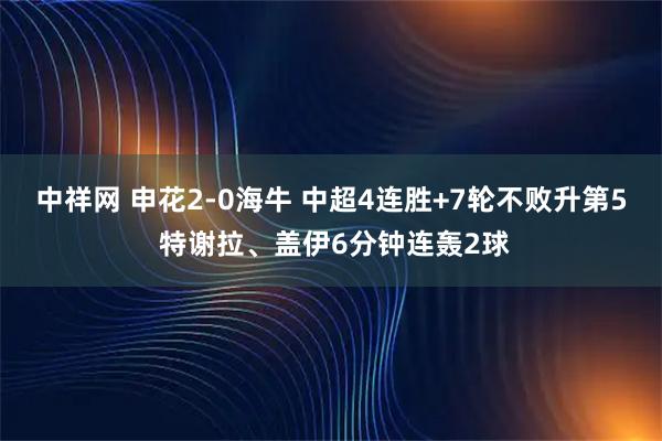 中祥网 申花2-0海牛 中超4连胜+7轮不败升第5 特谢拉、盖伊6分钟连轰2球